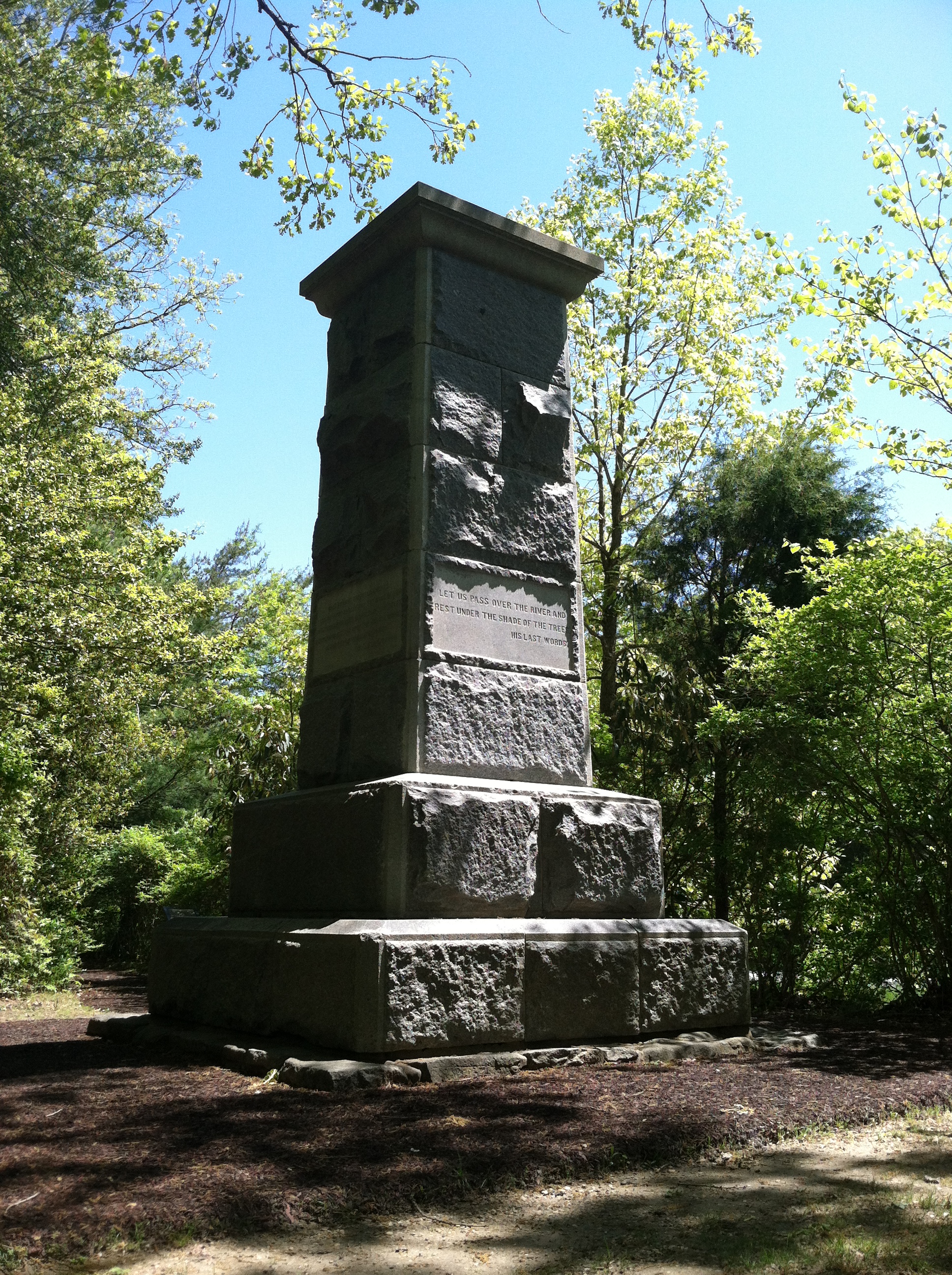 While the monument to Jackson’s wounding declares itself to mark “the spot,” it actually marks only the vicinity. The spot itself is less than seventy yards away along the old Mountain Road.
