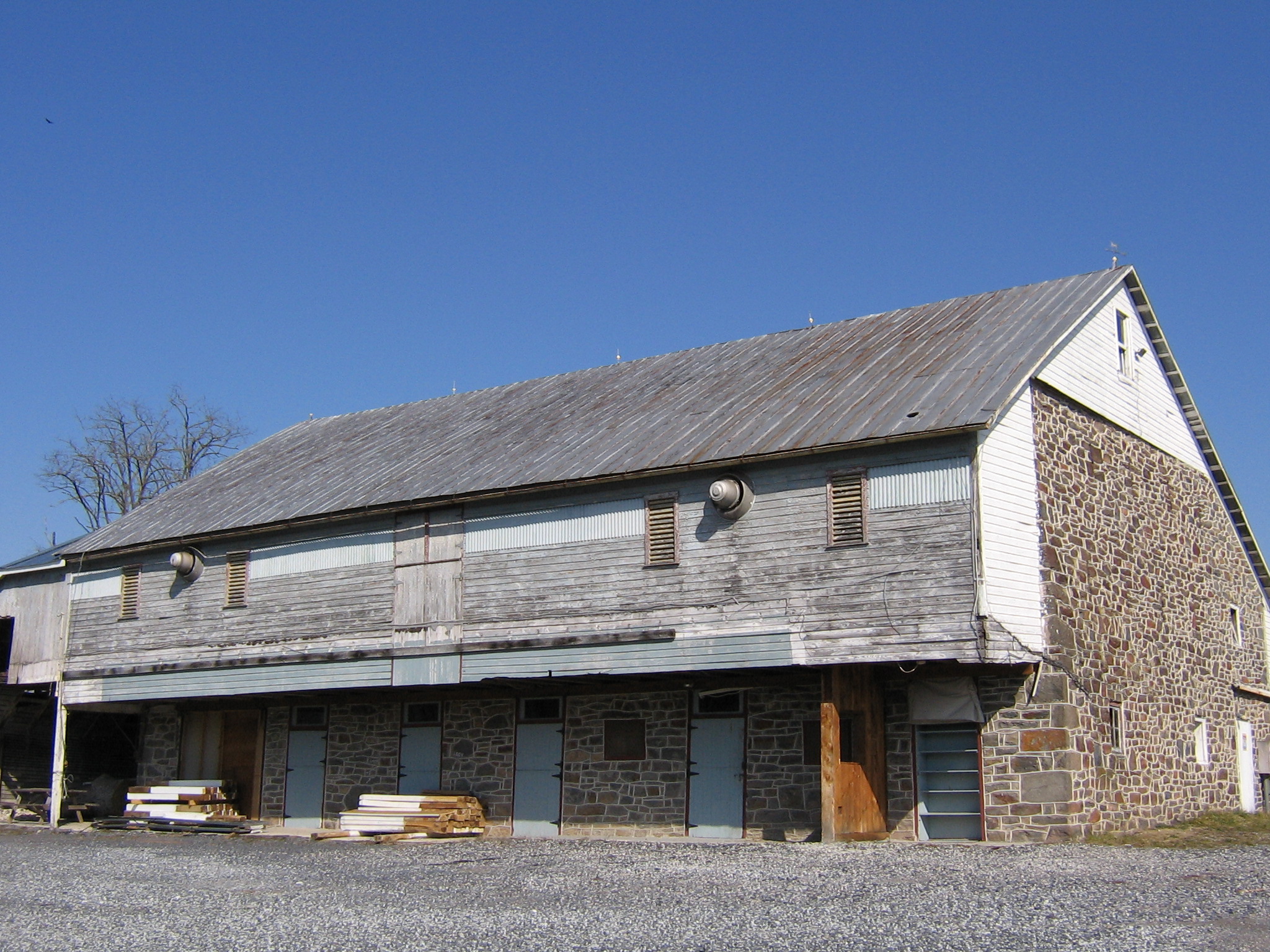 The barn on the Benner Farm. The National Park service was working on the barn when this picture was taken in the spring of 2013