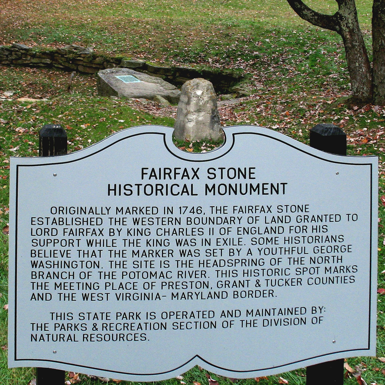 Historic Marker at the Fairfax Stone