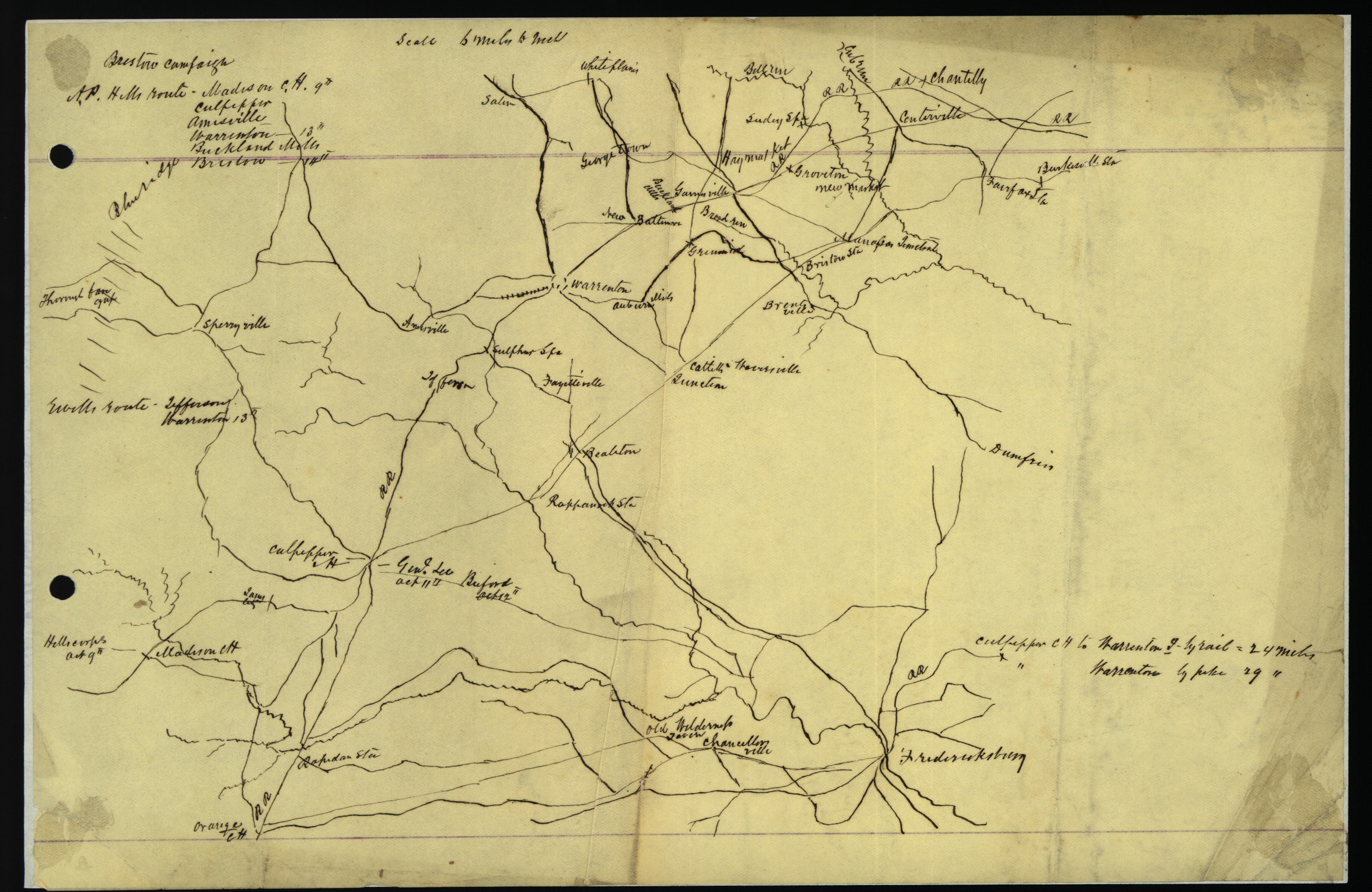 Map of the Bristoe Station Campaign by Maj. David McIntosh Courtesy of the Virginia Historical Society