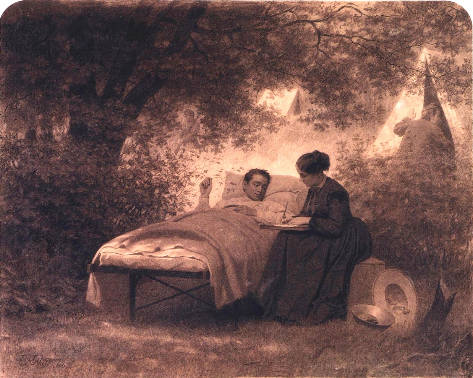 "The Field Hospital" by Eastman Johnson