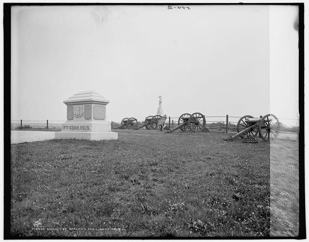 Barlow's Knoll, Gettysburg, c. 1900 (LOC: LC-DIG-det-4a11026)