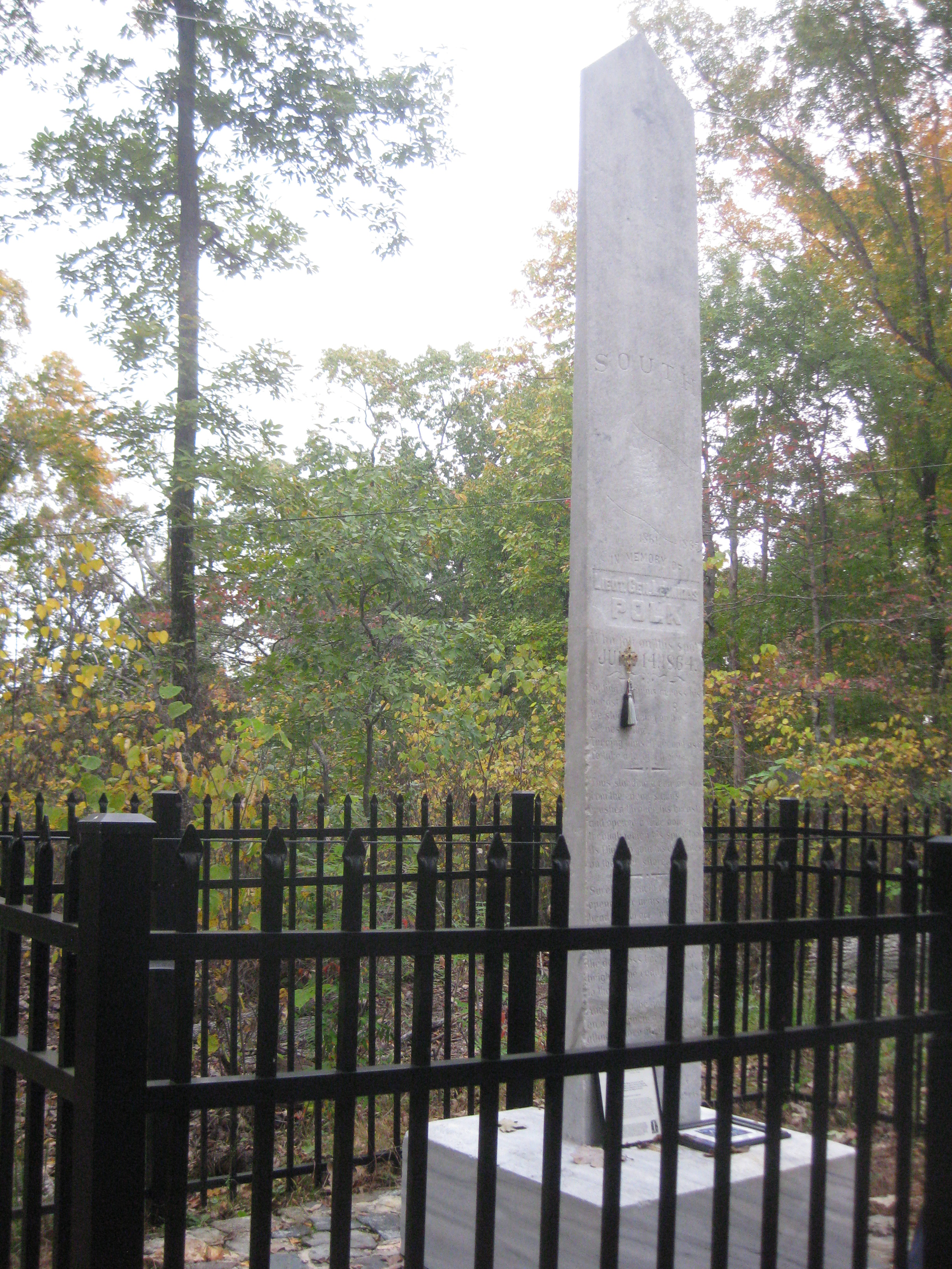Monument for Leonidas Polk on Pine Mountain.