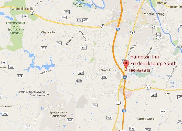 Hampton Inn- Fredericksburg South 4800 Market Street  Fredericksburg, VA 22408