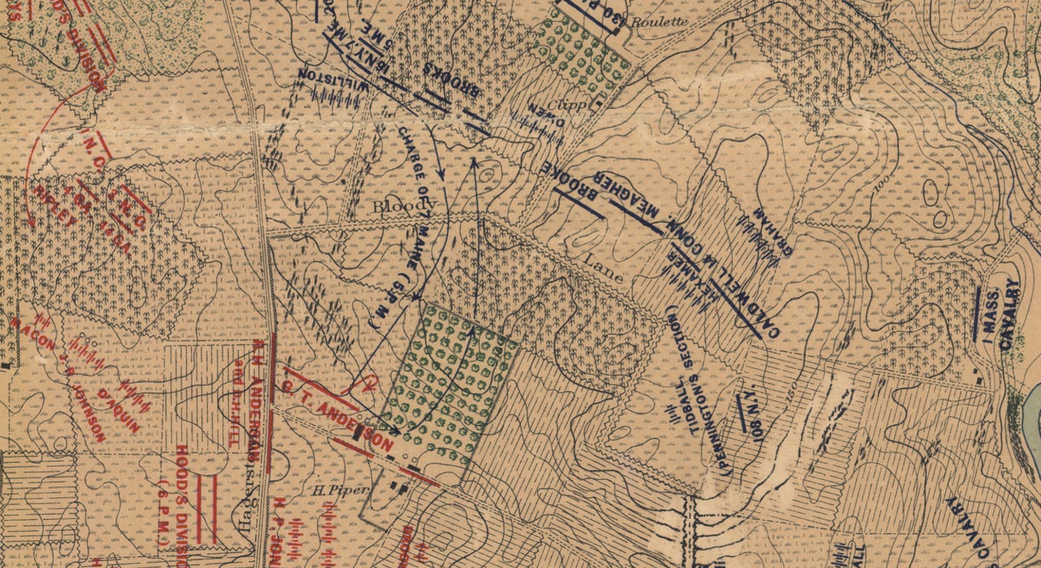 Map of 7th Maine attack