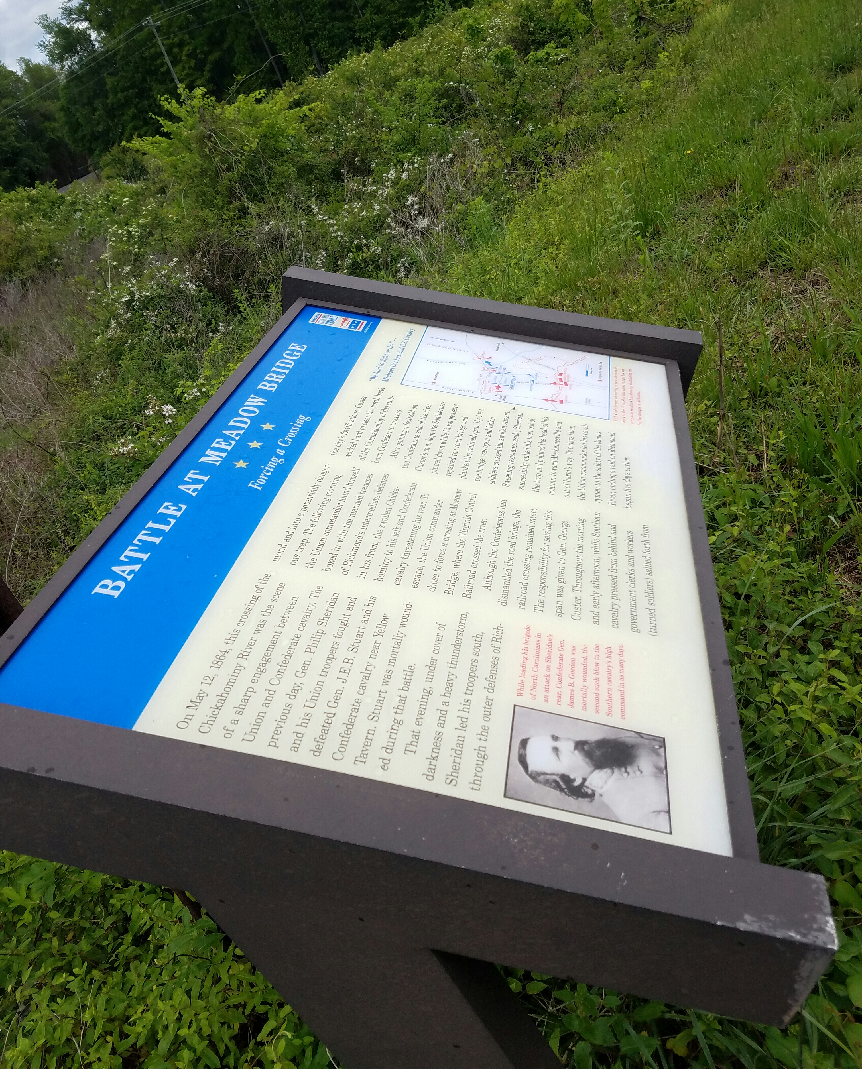 Virginia Civil War Trails marker at Meadow Bridge