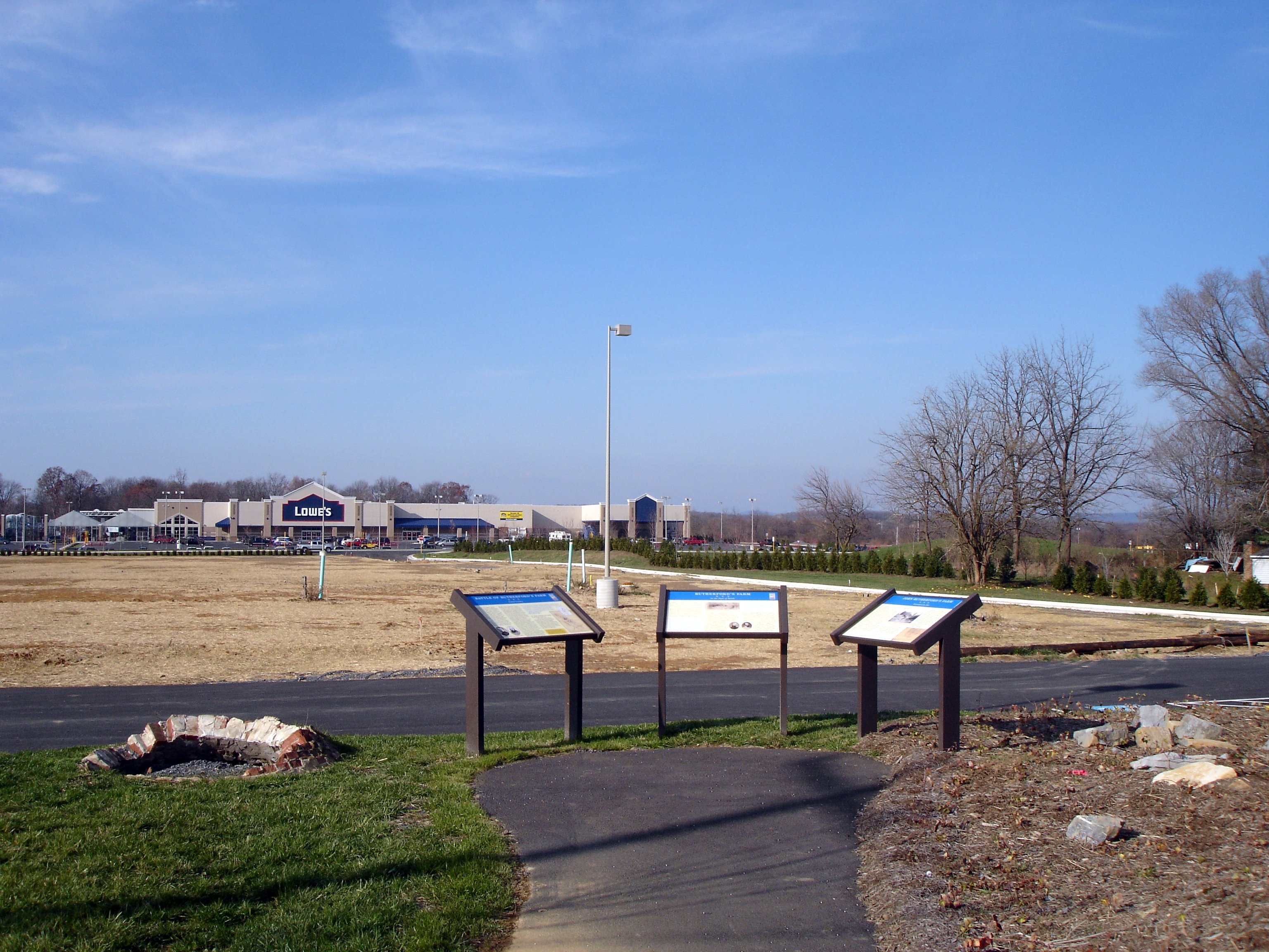 Civil War Trails signs at Rutherford’s Farm in Winchester, Virginia. This is obviously not a 19th century farm and the signs are the only key to help unlock the Civil War story here. Courtesy of the Historic Marker Database