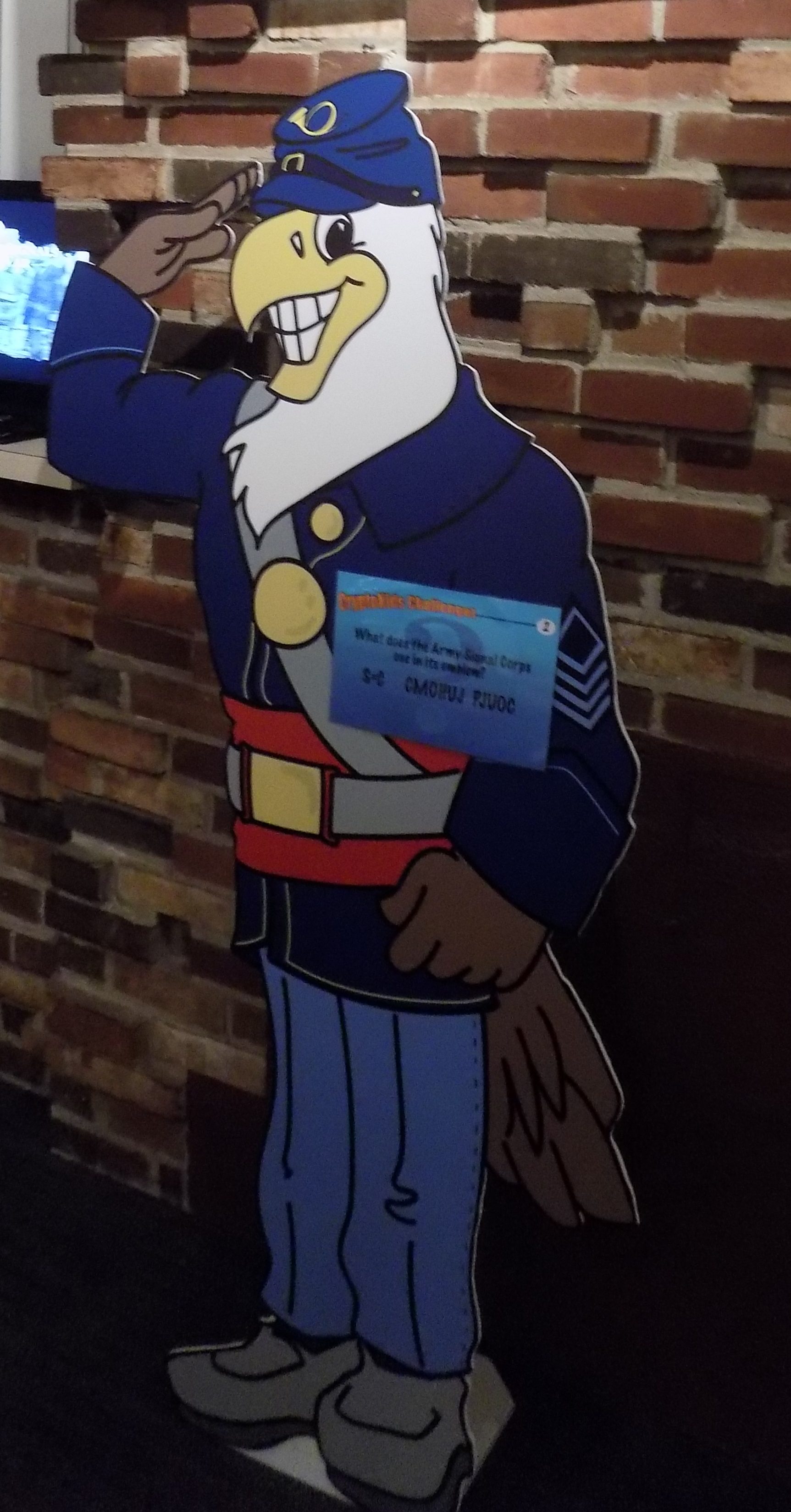 This Union eagle is part of the activity/education program for kids.