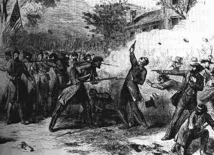 Etching of the Camp Jackson Affair. Courtesy of the Missouri Historical Society.