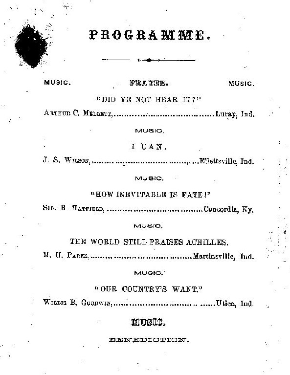 Philomathean list 1862