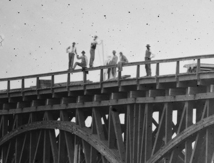 High Bridge CU of people