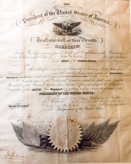Amee commission with Lincoln signature