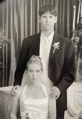 The 19th century-style wedding portrait upon which Garry insisted, 2001
