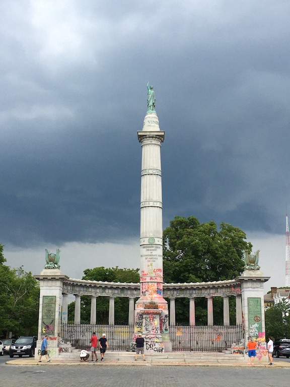 Spraypainted Davis Monument