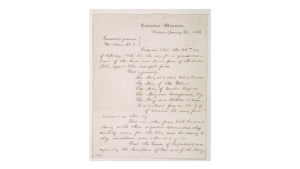 An early hand-written draft of Lincoln's General War Order #1.