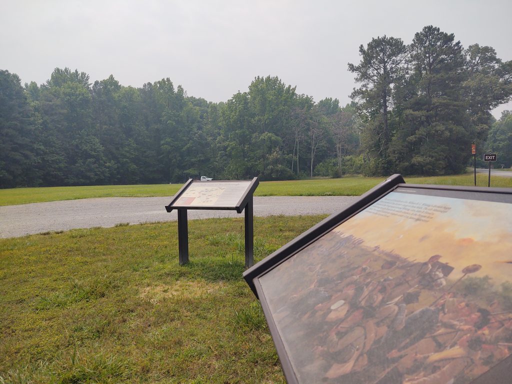 Markers on the Gaines' Mill battlefield.
