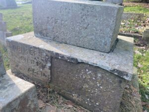 Graham's damaged marker (Find A Grave)