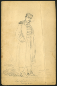Sketch of Lorimer Graham (aka John Spreadbury) by Edgar H. Klemroth (William L. Clements Library)