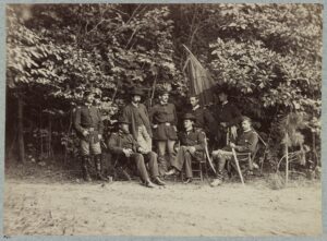 Major General Wesley Merritt and staff. Graham (Spreadbury) is standing second from right. (Library of Congress)
