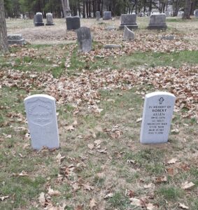 Veteran headstones of Robert Allen, Sr. and Robert Allen, Jr.