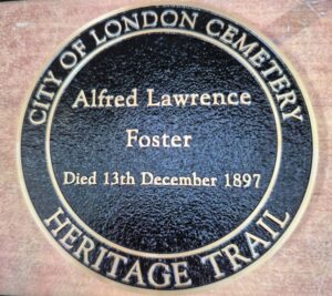 City of London Cemetery black and gold heritage plaque. (City of London Cemetery)